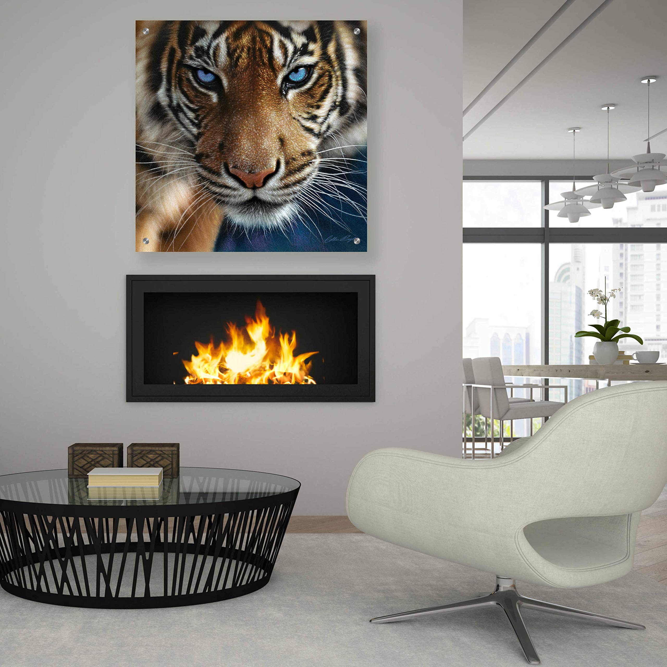 Epic Art 'Blue Eyes' by Collin Bogle - 36x36 Inch Acrylic Glass Wall Decor for Living Room, Bedroom & Office - Modern Abstract Painting for Home & Office Decor