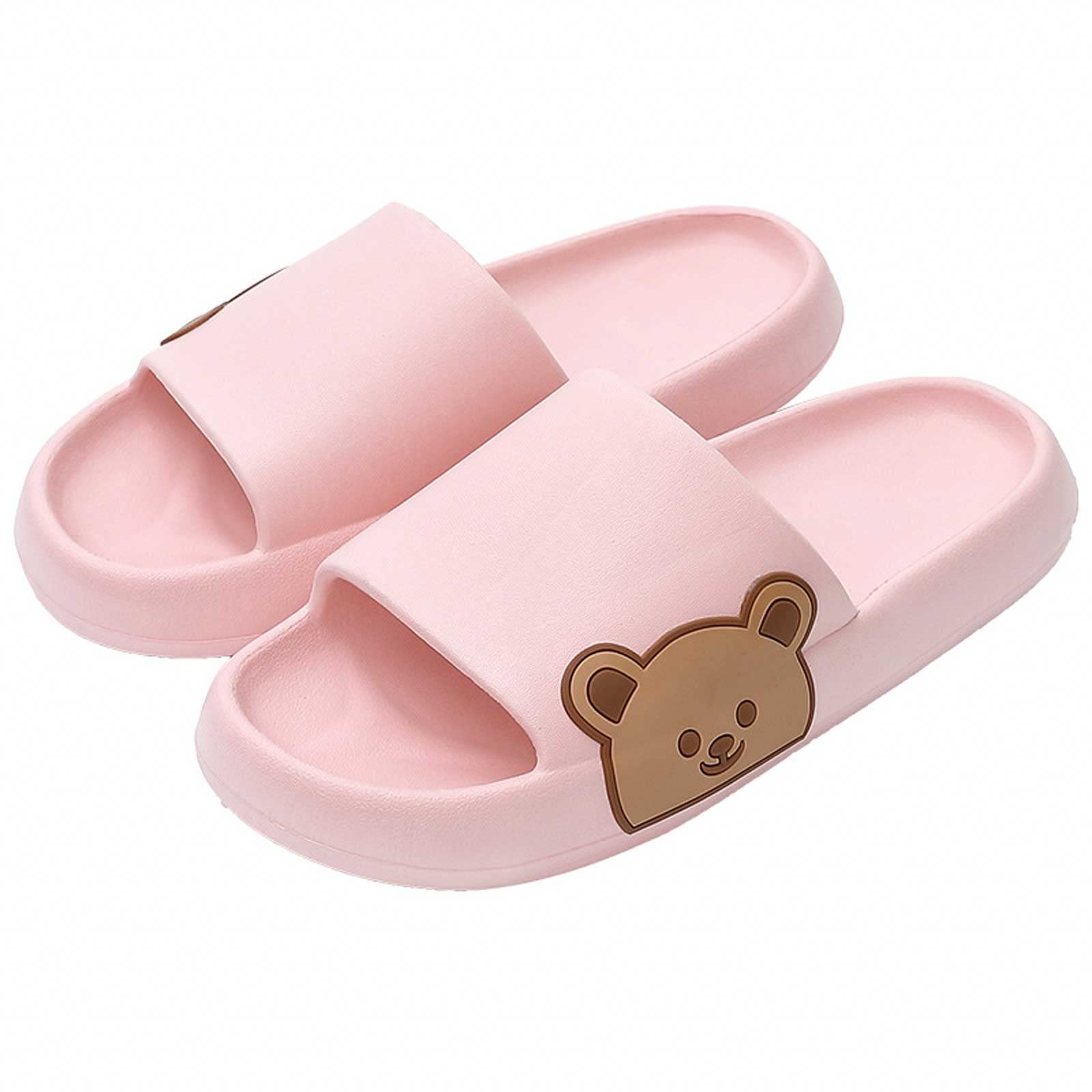 NIBESSER Summer Slippers for Women and Men - Cloud Comfort Thick Sole Sandals with Non-Slip Design - Cute Bear Slippers for Home, Beach, Pool, and Indoor Use - Breathable and Comfortable House Shoes
