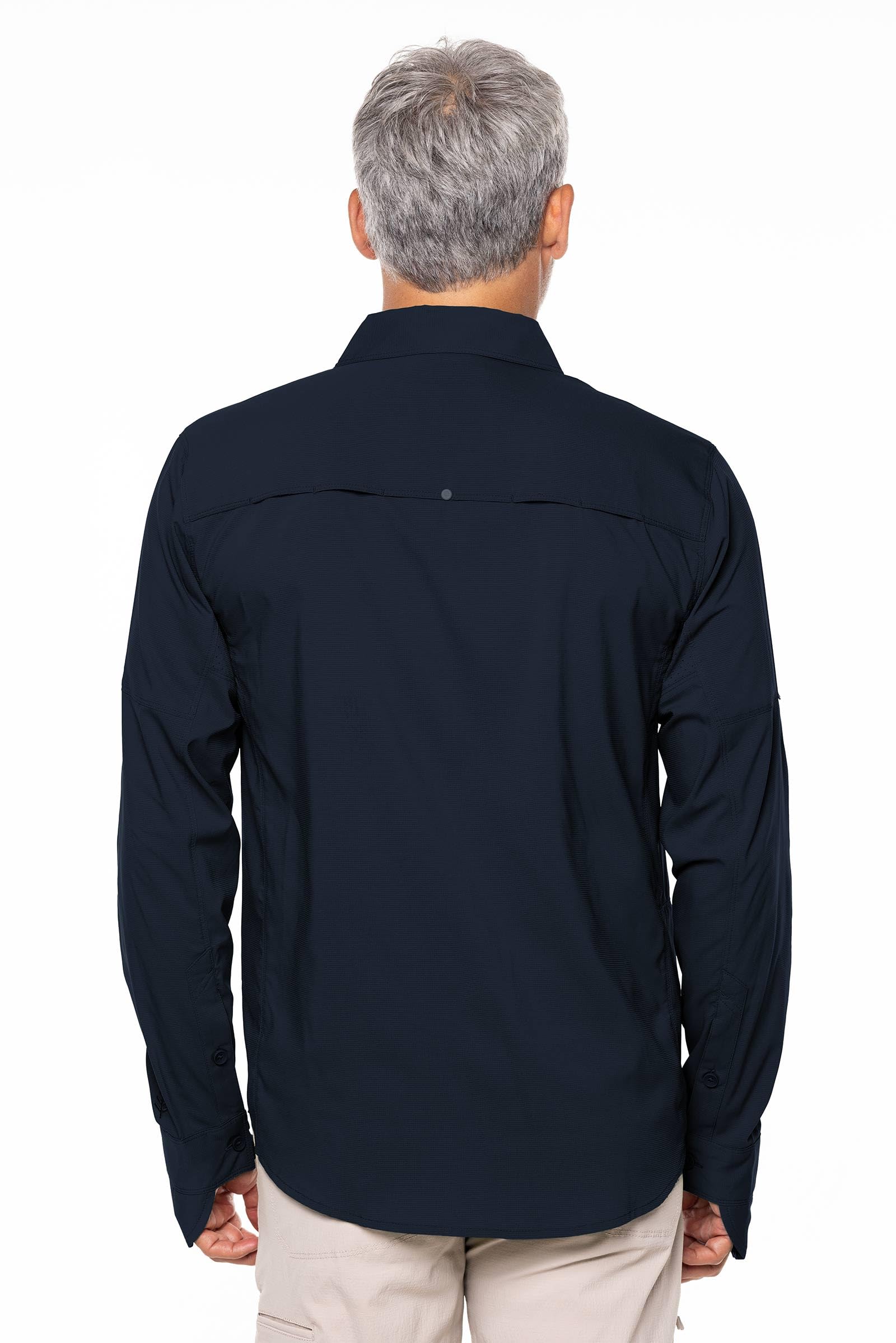 Coolibar UPF 50+ Men's Nassau Fishing Shirt - Sun Protective Long Sleeve Shirt for Outdoor Activities, Fishing, Hiking & Beach Wear