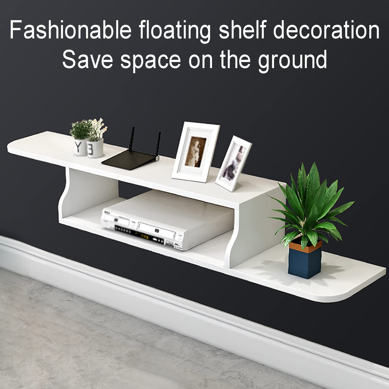 Floating TV Stand Wall Mounted Entertainment Center Cabinet - 100x20cm Modern Storage Unit for TV, Audio, Video Console, Cable Box & Router - Perfect for Living Room, Bedroom & Home Theater Setup (Color: C)