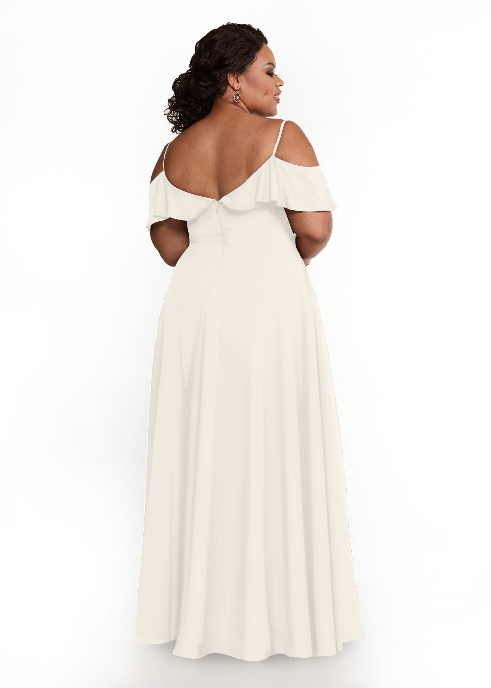 Elegant Off Shoulder Ruffled Chiffon Bridesmaid Dress - Perfect for Weddings, Prom, and Formal Events