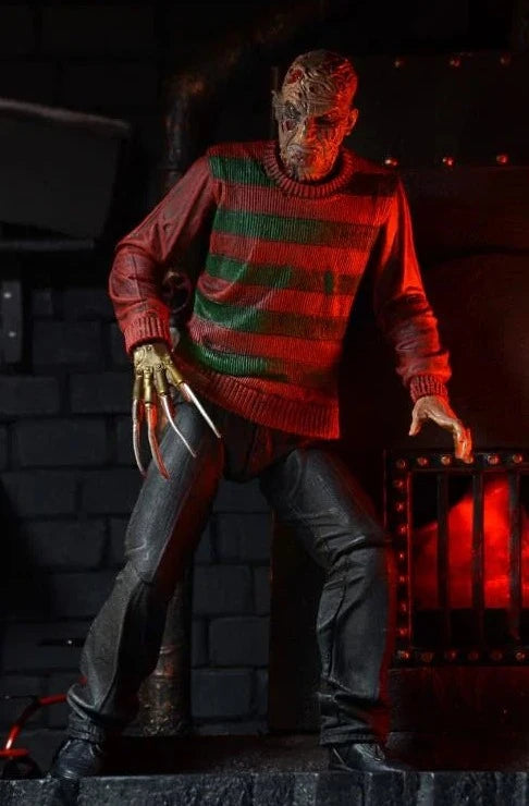 NECA Ultimate Freddy Krueger Action Figure - Nightmare on Elm Street Horror Movie Collectible - Perfect for Halloween Decor & Horror Fan Collections