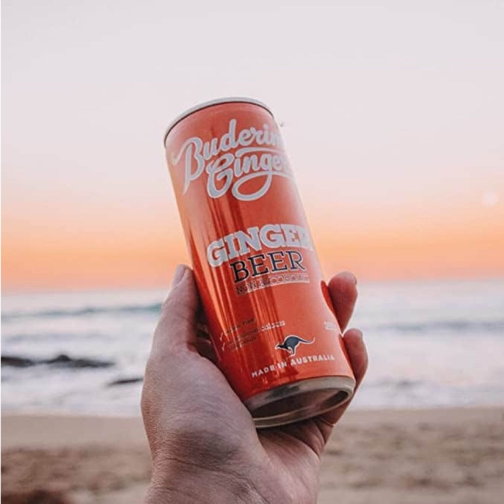 BUDERIM GINGER Non-Alcoholic Ginger Beer - 4 Pack (4x250ml) - Refreshing & Spicy Drink for Parties, BBQs, and Healthy Lifestyle