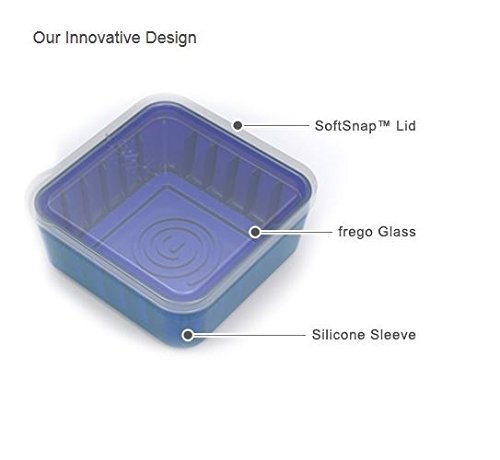 Frego Award-Winning Eco-Friendly Glass & Silicone Food Storage Container Set - 4 Cups (32oz) | BPA-Free, Leakproof, Microwave & Dishwasher Safe | Perfect for Meal Prep, Leftovers & Office Lunch - Orange