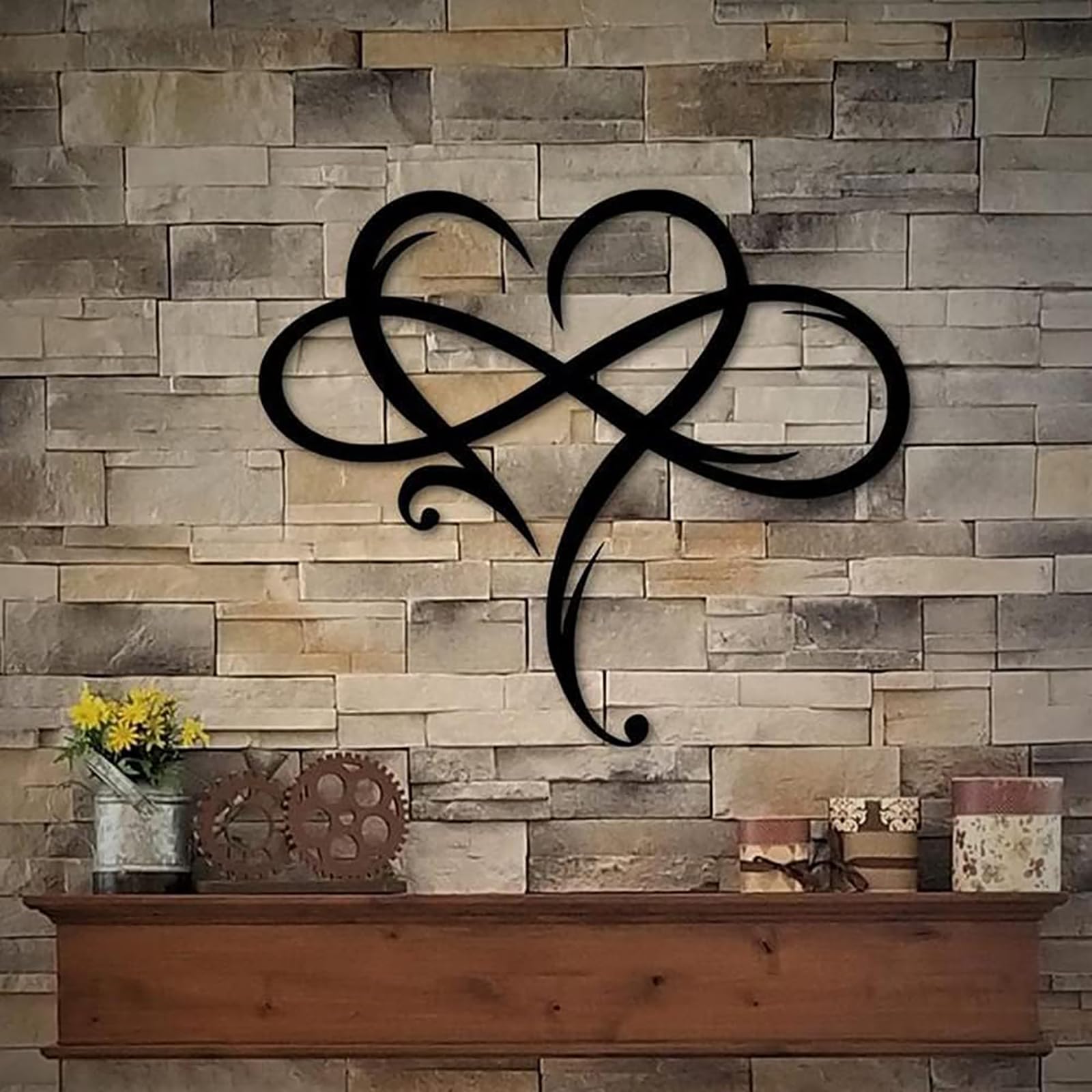 Infinity Heart Wall Decor - Metal Infinite Love Sign for Home, Living Room, Bedroom, Kitchen, Office - Perfect for Wedding, Housewarming & Romantic Gifts