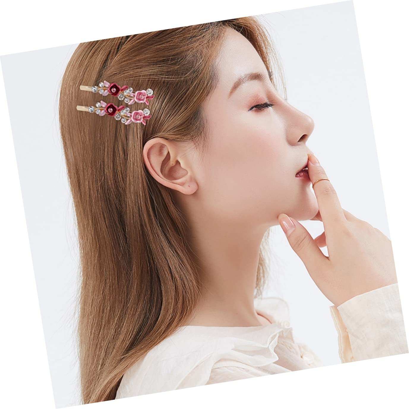 Elegant Rhinestone Hair Clips for Women - Flower Hair Barrettes for Party & Wedding