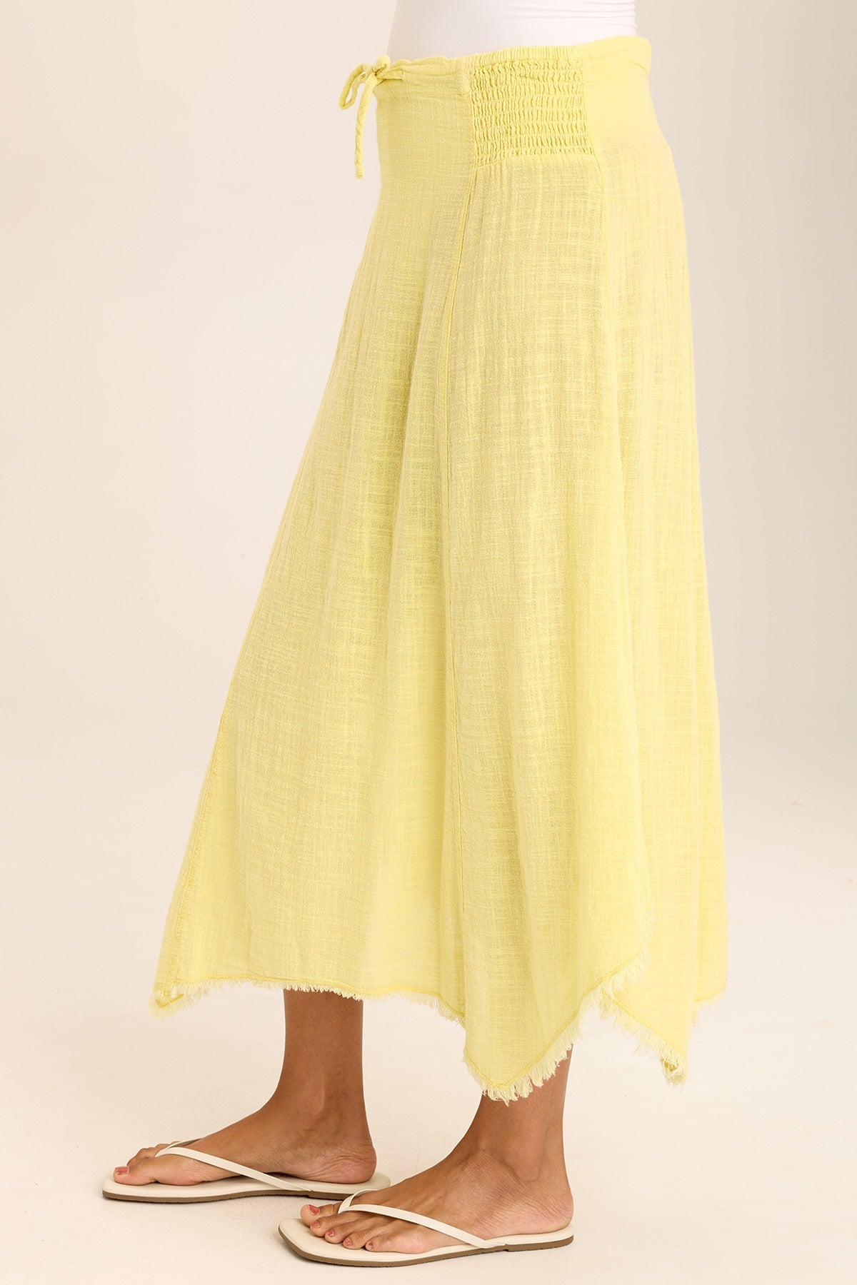 Zuri Gauze Handkerchief Casual Midi Skirt - Breathable Summer Skirt for Women | Boho Beach Skirt, Vacation Outfit, Daytime Dress for Casual Wear & Outdoor Activities