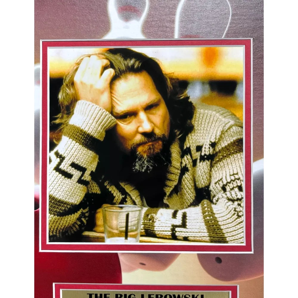 Jeff Bridges Autographed The Big Lebowski Movie Script Framed Collage with BAS COA - Signed Memorabilia for Movie Fans, Collectors, and Home Theater Decor