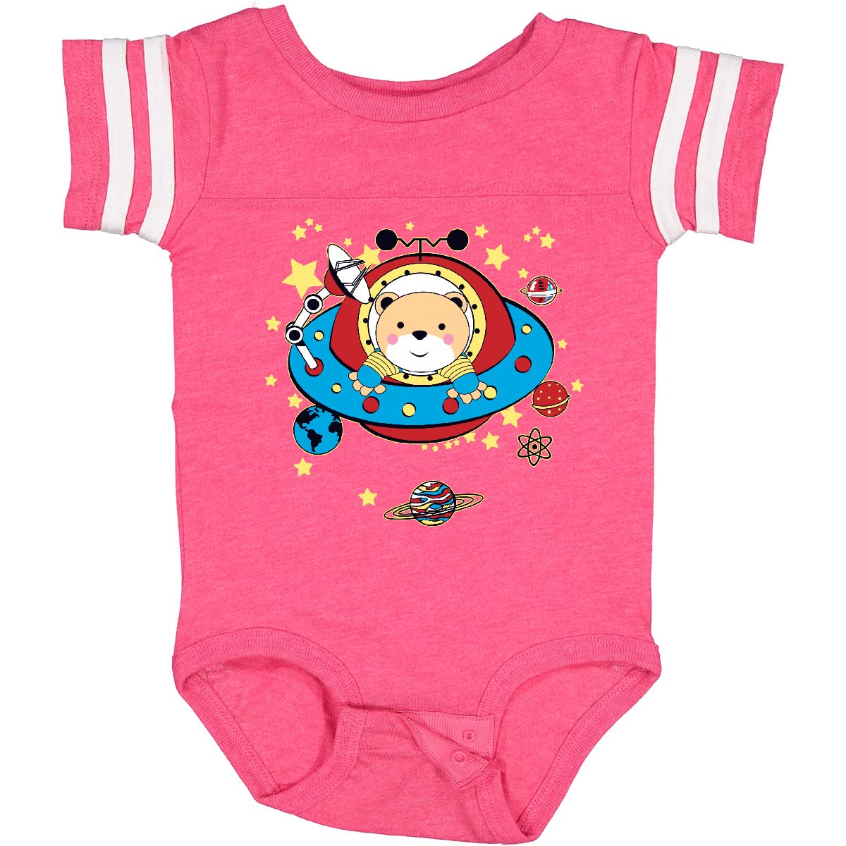 Inktastic UFO Space Bear Baby Bodysuit - Cute Alien & Astronaut Print Onesie for Infants & Toddlers - Perfect for Space-Themed Parties, Photo Shoots & Everyday Wear