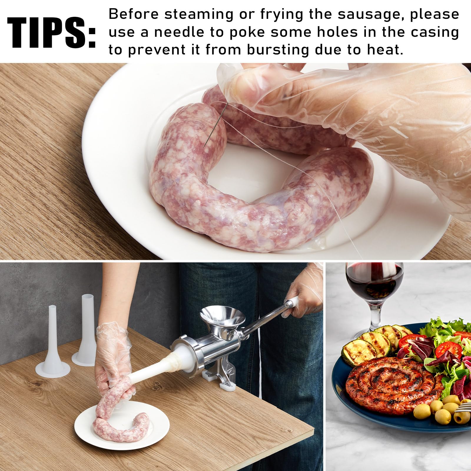 Premium Sausage Stuffer Machine - Heavy Duty Meat Filling Equipment for Homemade Sausages, Burgers & Jerky | Perfect for Home Kitchens, Butcher Shops & BBQ Parties