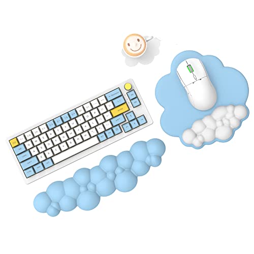 3 in 1 Mouse Pad Set - Blue & White
