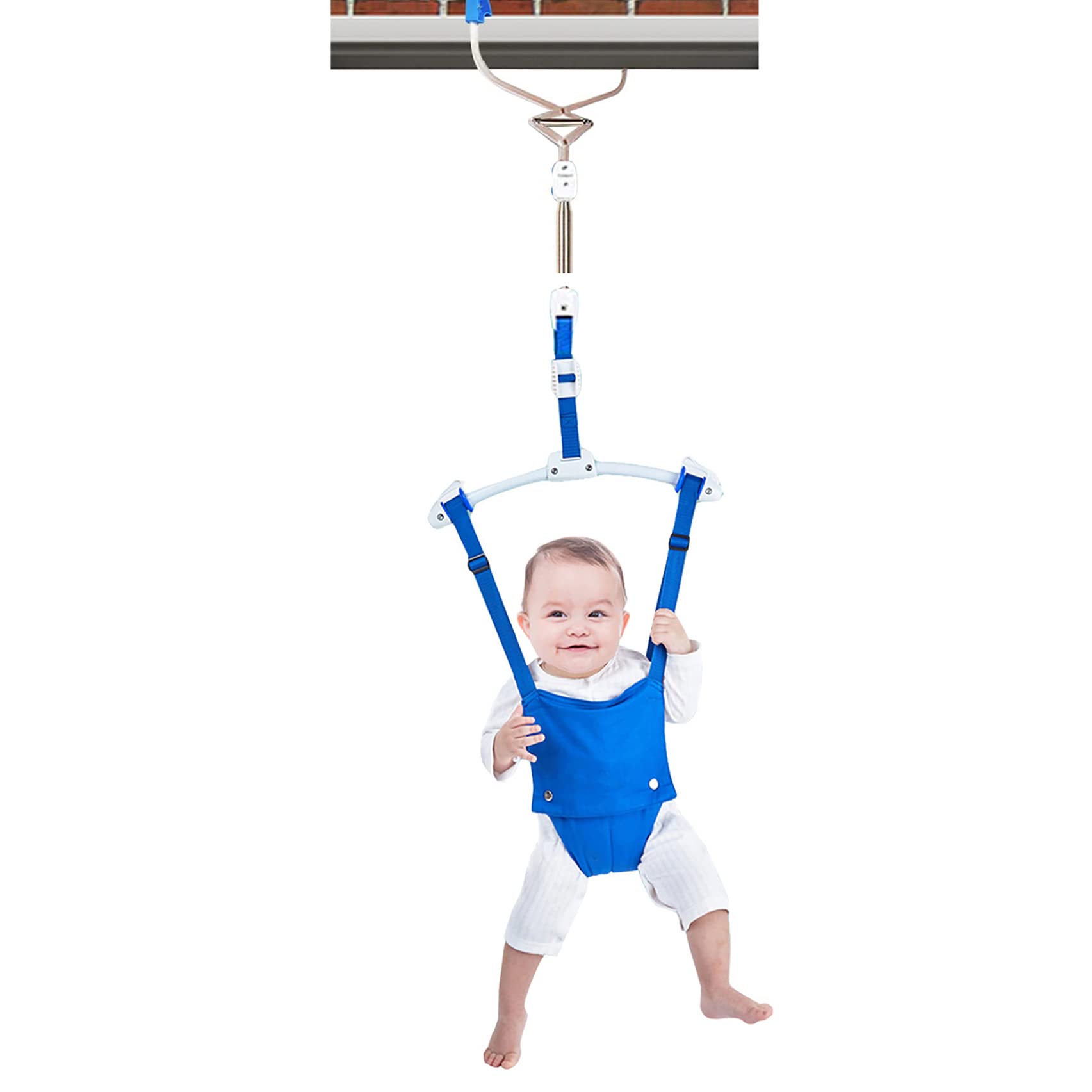 Adjustable Toddler Baby Bouncer & Walker Swing Set - Creative Door Jumper for Infants, Safe Baby Toys for Active Play (Blue) - Perfect for Indoor Fun, Motor Skills Development & Playroom Activities