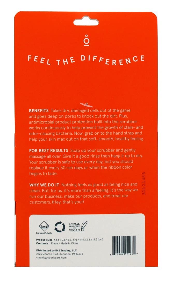 Clean Logic Men's Exfoliating Body Scrubber - Pack of 2 - Gentle Exfoliation for Smooth Skin - Perfect for Shower, Gym & Travel Use