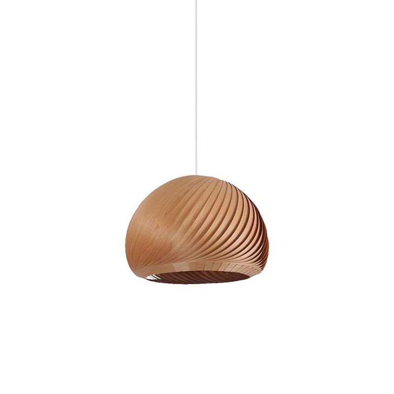 Aurora Whorl Wood Pendant Lamp - Handcrafted Natural Wood Ceiling Light Fixture for Living Room, Bedroom, Dining Room & Kitchen Decor
