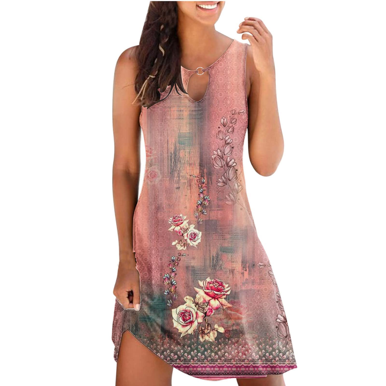 Women's Floral Sundress - Casual Summer Beach Dress with Cover Up for Vacation & Holiday Outfits | Perfect for Beach Parties, Tropical Getaways & Summer Weddings