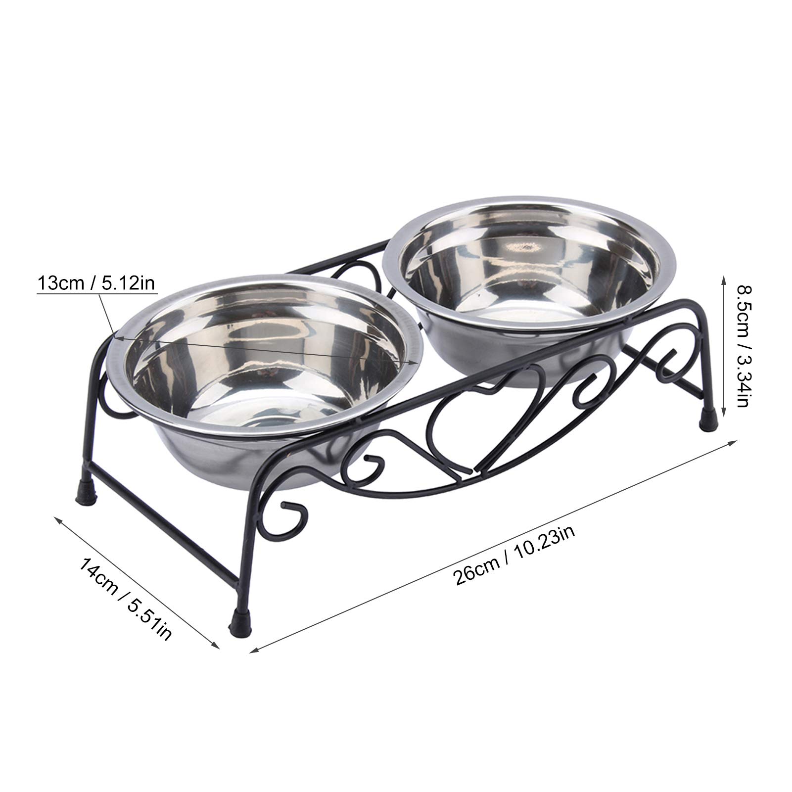 Premium Stainless Steel Raised Double Pet Bowl Stand for Dogs and Cats - Elevated Food & Water Feeder Dish with Non-Slip Base - Perfect for Mealtime Comfort and Joint Health (Ideal for Large/Small Breeds)