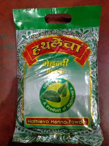 Hathleva Natural Henna Powder 500Gm for Hair & Body Art | Pure Mehandi for Temporary Tattoos, Bridal Designs & DIY Beauty Treatments | Safe for Skin & Hair Coloring