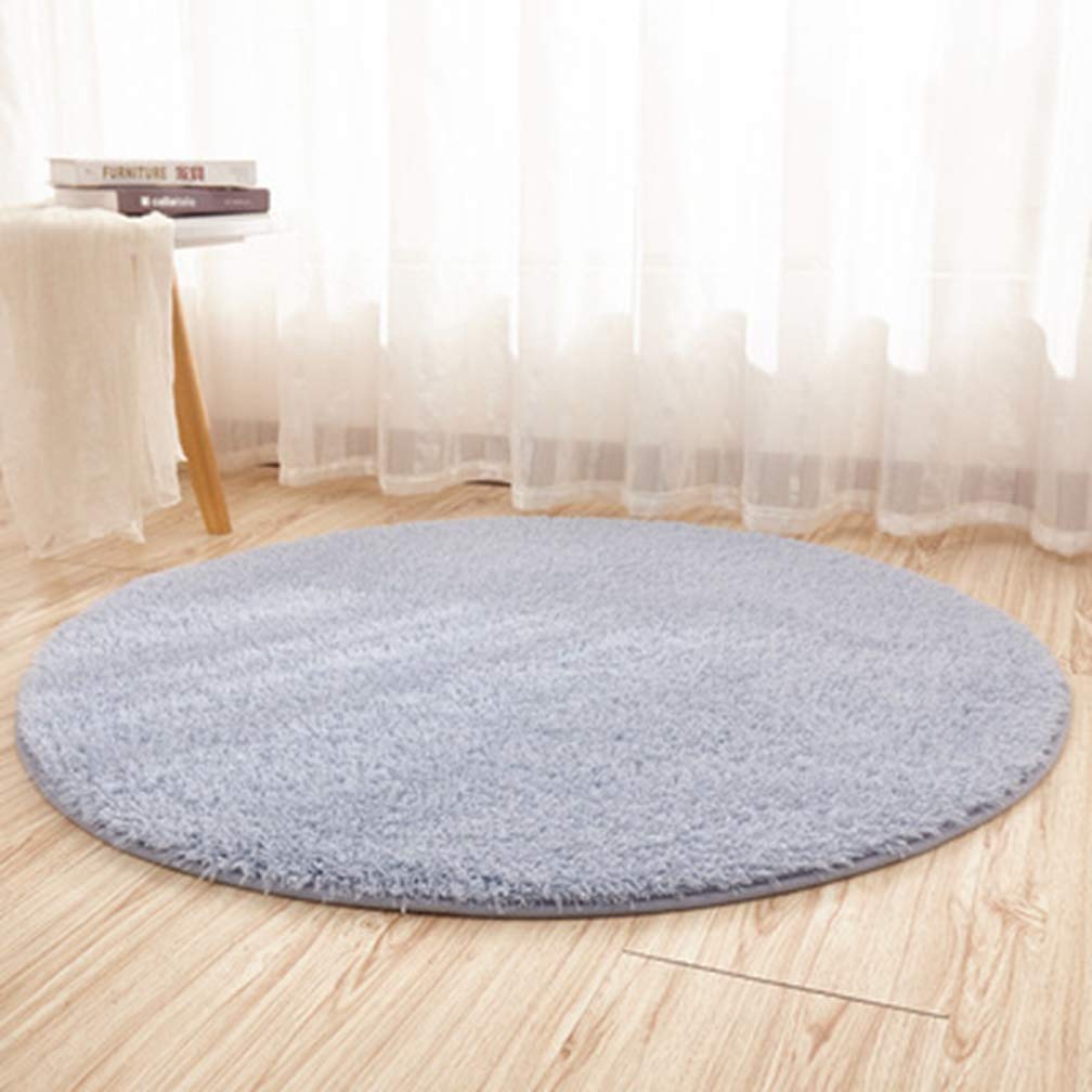 Premium Soft Shaggy Round Area Rug - Non-Slip Plush Carpet for Living Room, Bedroom, Nursery - Modern Home Decor in Silver Gray (4.6' x 4.6') - Perfect for Cozy Floor Seating, Kids Play Area & Bathroom Mats