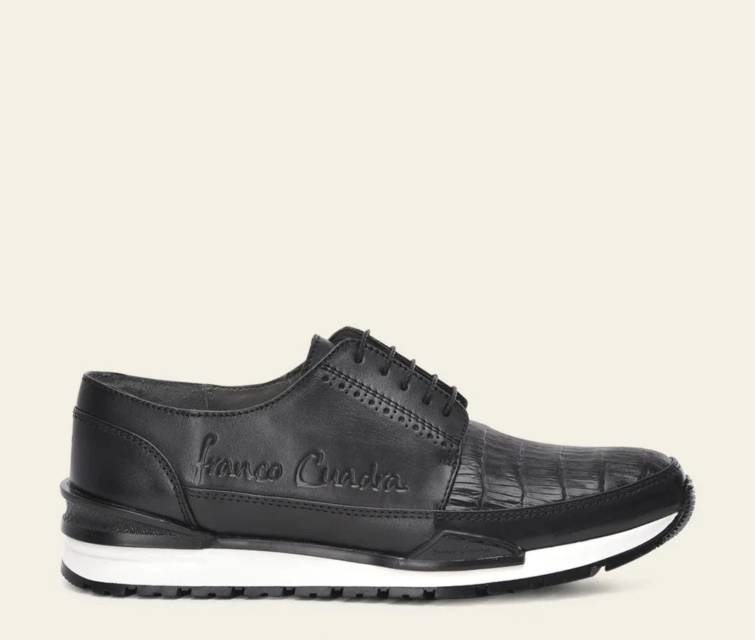 Premium Men's Cuadra Black Casual Caiman Derby Sneakers - Stylish & Comfortable for Everyday Wear, Office & Outdoor Activities