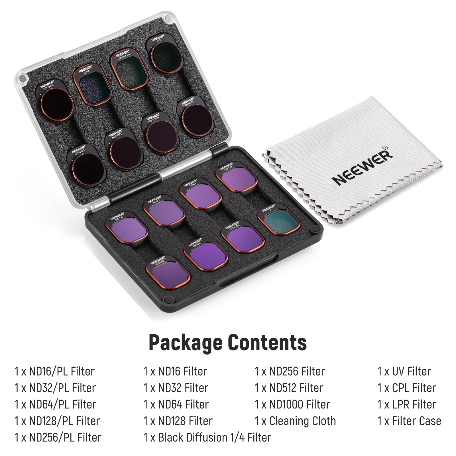 NEEWER FL A33 16-Piece ND & CPL & Effect Filter Kit for DJI Mini 4 Pro Drone - Enhance Aerial Photography with Light Control & Creative Effects for Stunning Landscapes & Action Shots