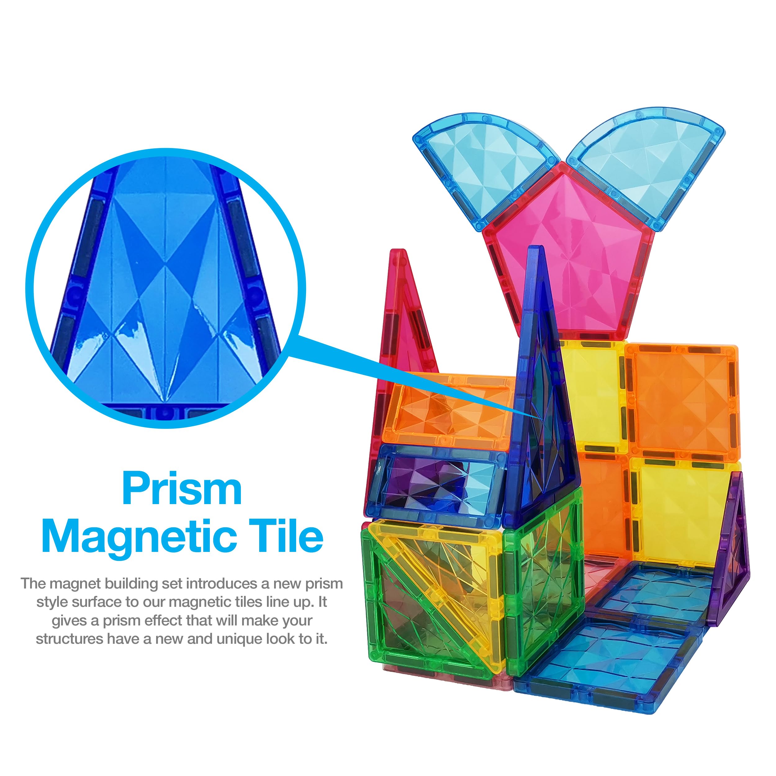 PicassoTiles 100-Piece Magnetic Building Blocks Set - STEM Educational Construction Toy for Kids Ages 3+, Creative Learning Playset for Boys & Girls - Perfect for Classroom, Home Playroom & Birthday Gifts