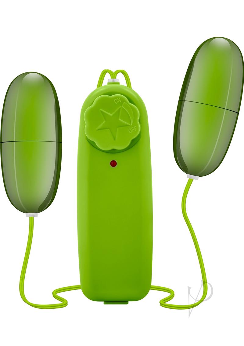 B Yours Double Pop Eggs with Wired Remote Control - Lime Green LED Light Up Sensory Fidget Toy for Stress Relief, Anxiety & ADHD - Perfect for Office, Classroom & Home Use