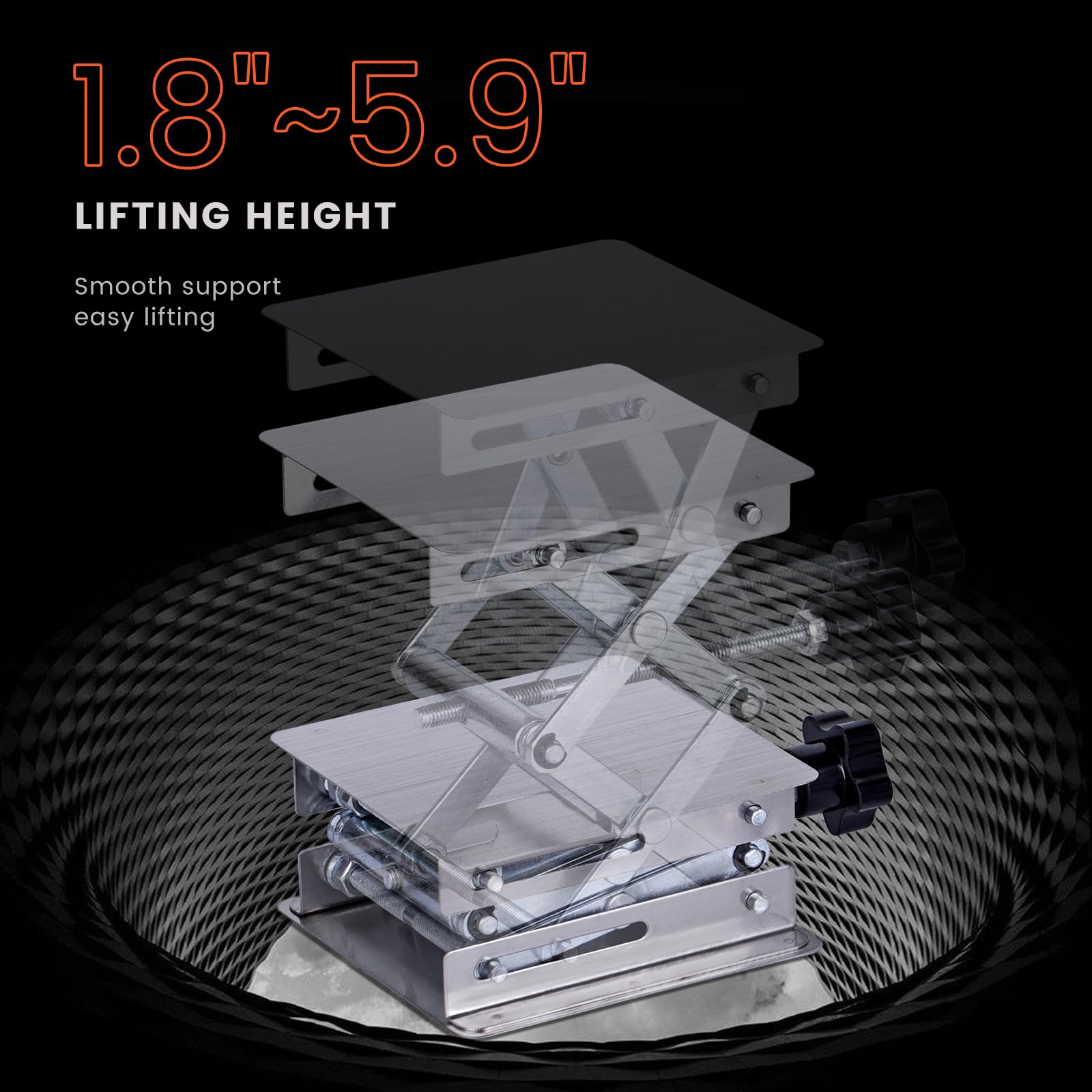 Premium Stainless Steel Lab Stand Lift Table - Mini Scissor Lifting Platform for Science Experiments (4
