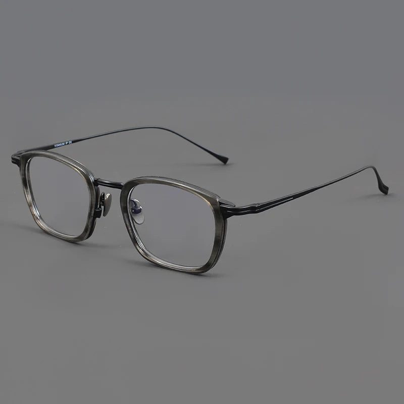 Stylish Aimee Unisex Full Rim Big Square Titanium Acetate Eyeglasses 94224 - Trendy Lightweight Frames for Work, Reading & Fashion