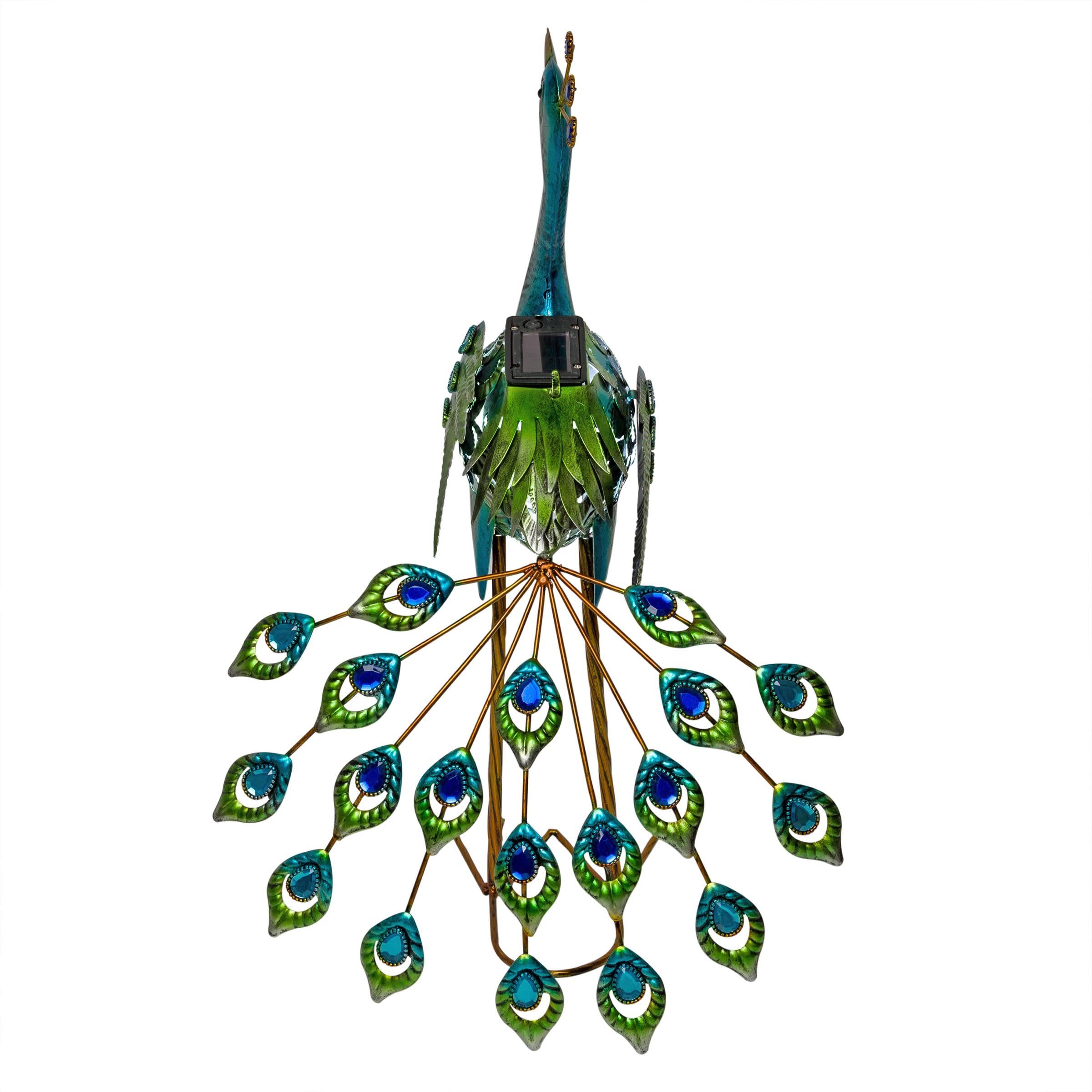 Solar Powered Peacock Garden Statue with LED Lights - 20