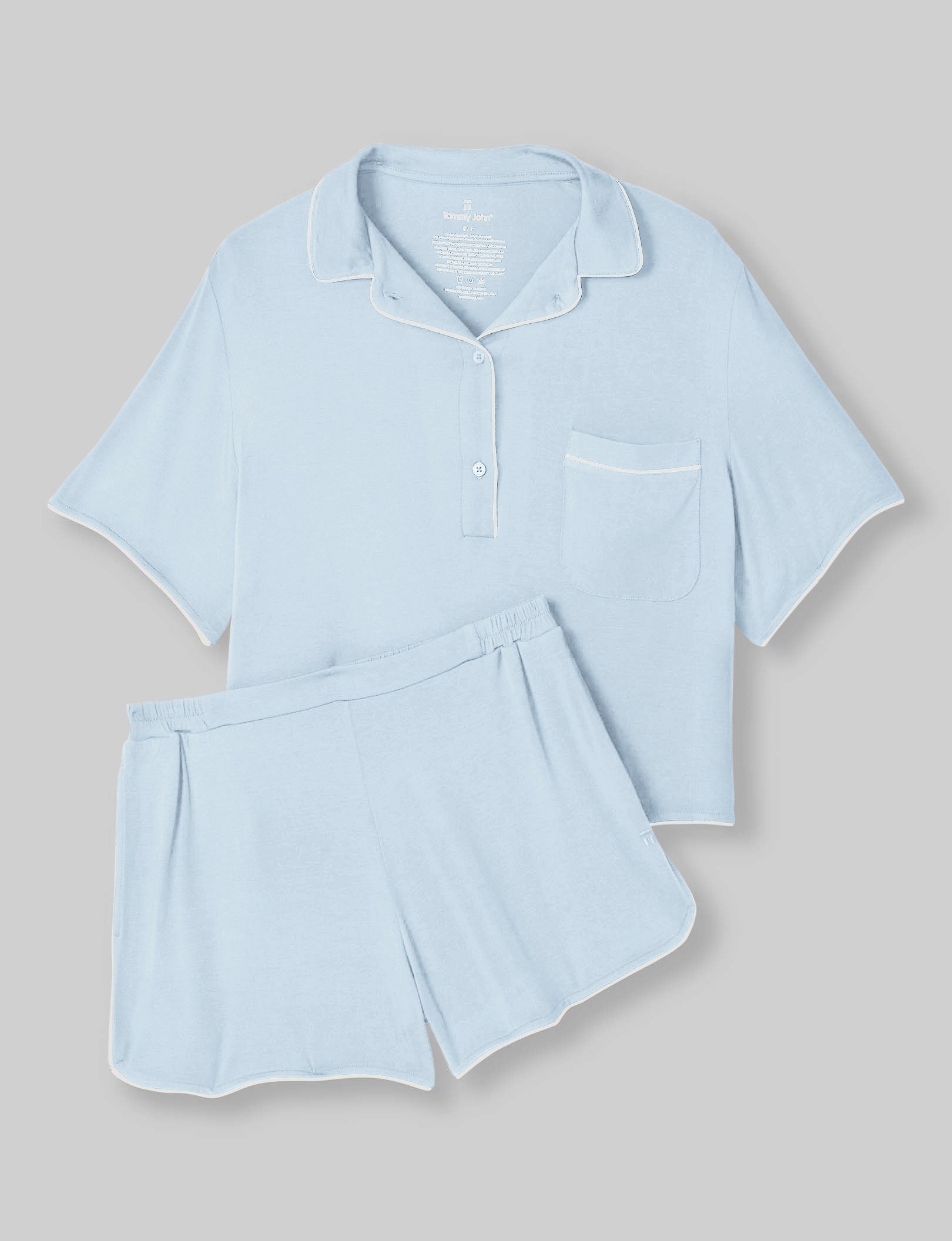 Cozy Women's Sleepwear Set - Soft Pullover Pajama Top & Comfortable Shorts for Lounge, Sleep & Relaxation at Home