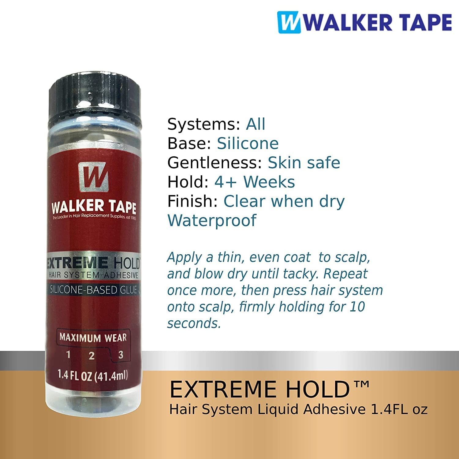 2pcs Extreme Hold Wig Glue 1.4oz with Black Hair Clips | Waterproof Invisible Lace Adhesive for Wigs & Toupees | Long-Lasting Strong Hold for Front Lace Wigs, Weaves & Extensions | Perfect for Daily Wear, Cosplay & Active Lifestyles