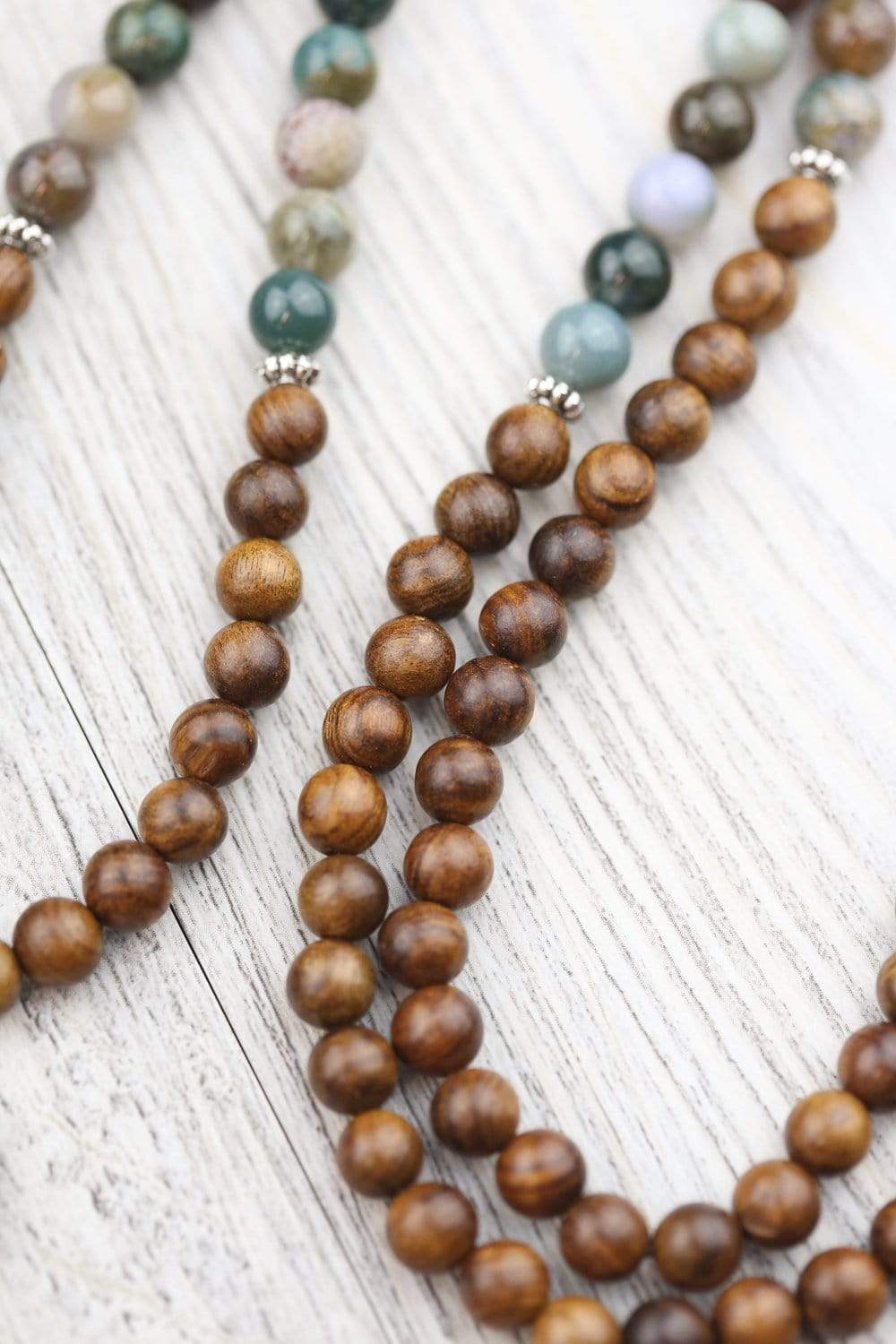 Natural Wood Protection Mala Beads - Handmade Healing Prayer Necklace for Meditation, Yoga & Spiritual Wellness | Perfect for Stress Relief & Positive Energy
