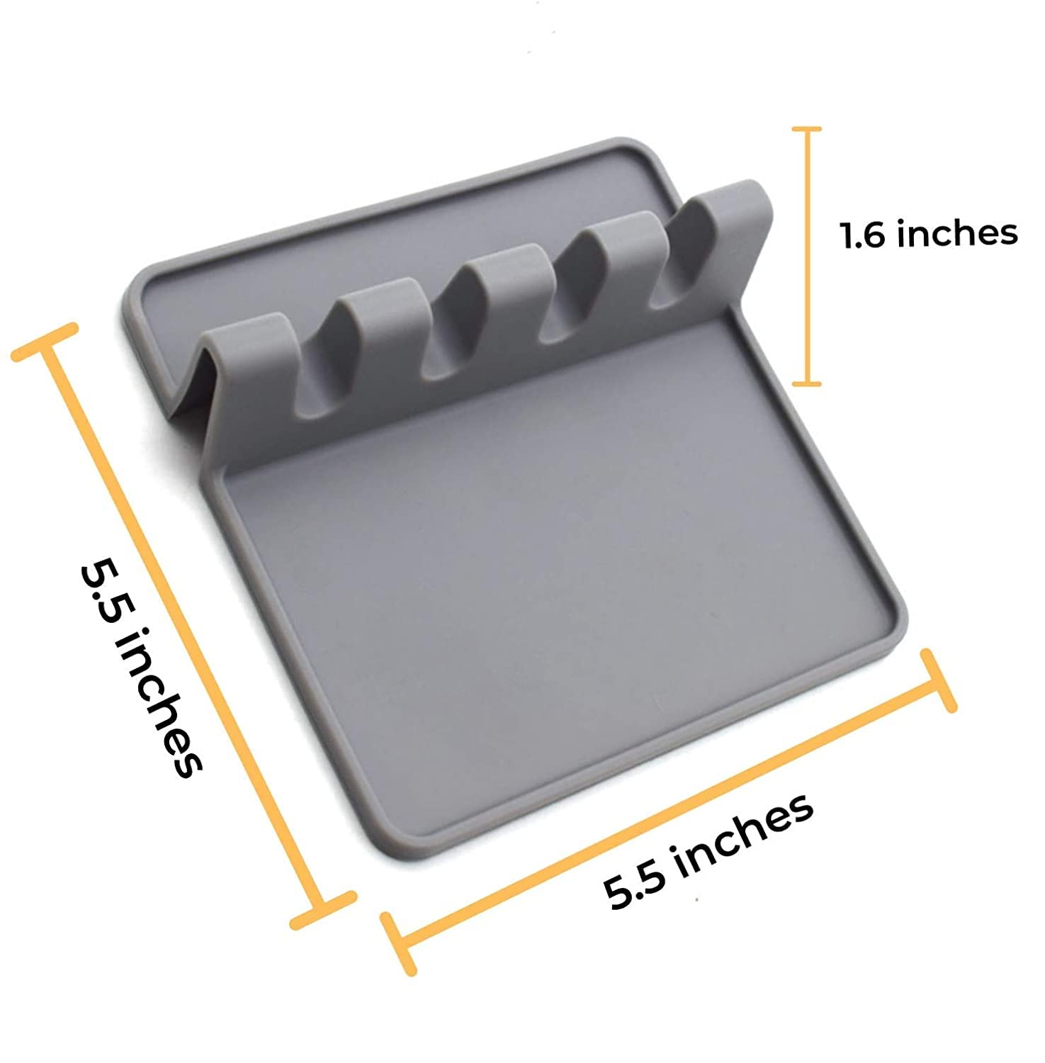Zollyss Silicone Utensil Rest with Drip Pad - Heat-Resistant, BPA-Free Spoon Holder for Stove Top - Fits Spoons, Ladles, Tongs & Kitchen Tools - Perfect for Cooking, Serving & Keeping Countertops Clean