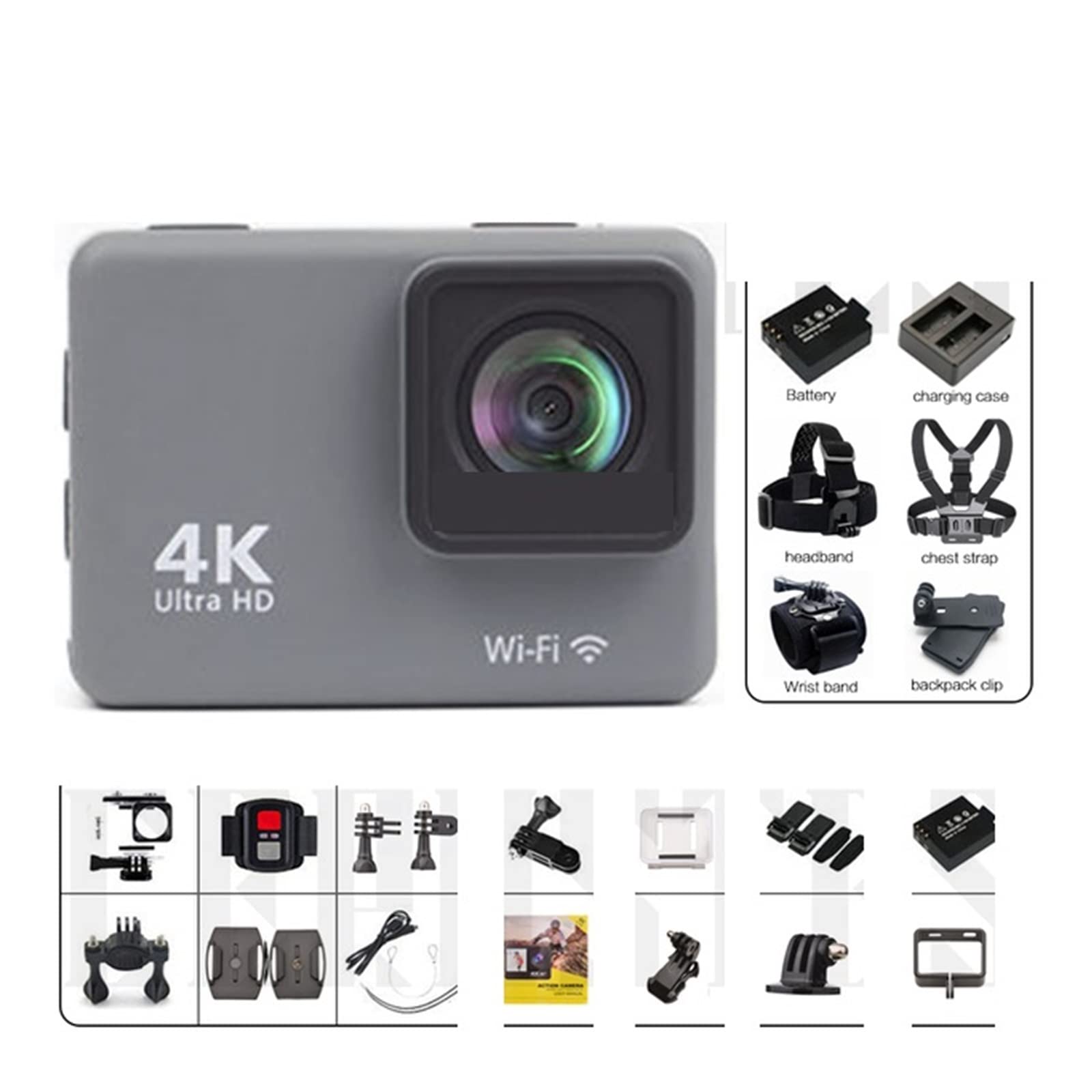 4K/60FPS Waterproof Action Camera with Remote Control - Anti-Shake Sports Camera for Diving, Surfing, Cycling & Driving - Includes 32GB Card & Touch Screen - Perfect for Outdoor Adventures, Extreme Sports & Underwater Recording