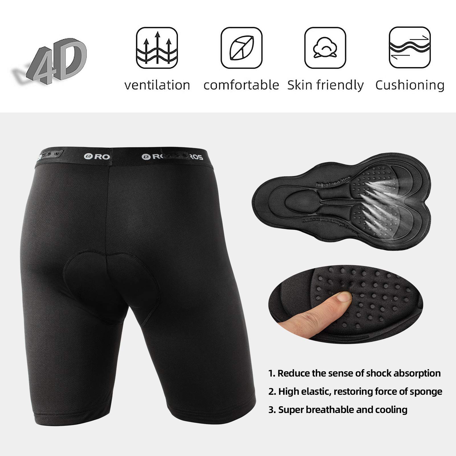 ROCKBROS Men's Mountain Bike Shorts with Padding - Comfortable MTB Cycling Shorts for Trail Riding & Biking Adventures