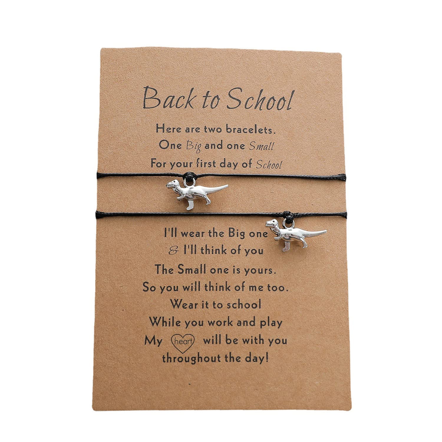 Best Back to School Gift - CJIAYUJEW Mother Daughter Matching Bracelet Set, Heart Wish Bracelets for First Day of School | Perfect for School Celebration, Graduation & Family Bonding