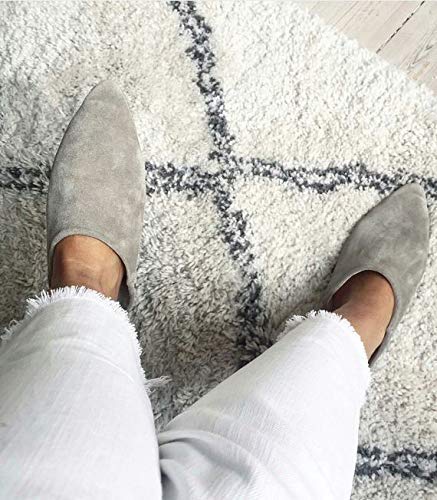 Women's Suede House Slippers with Memory Foam - Beige Indoor/Outdoor Mule Slippers for Comfort & Warmth - Perfect for Bedroom, Lounge & Backyard Use