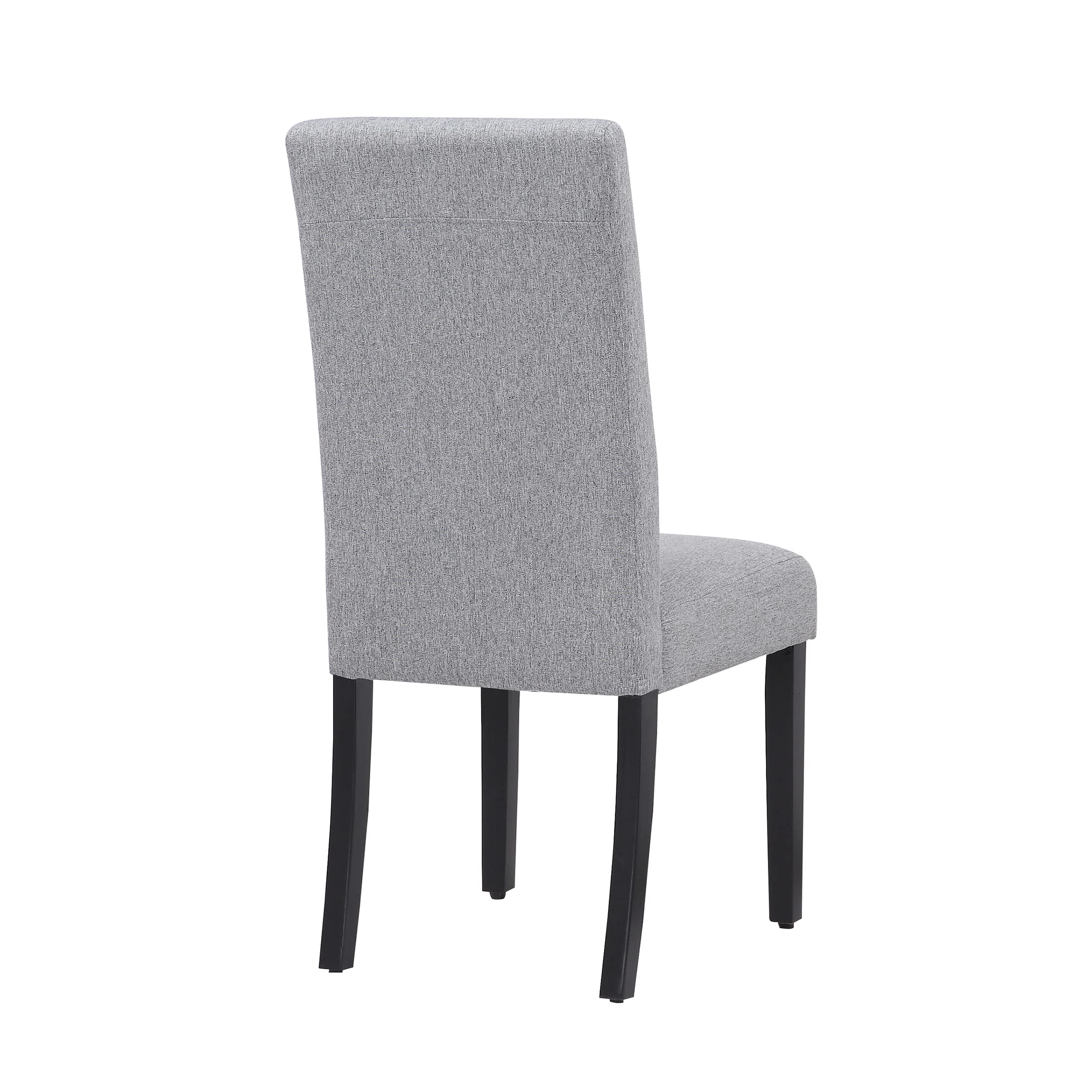 WestinTrends Linox Upholstered Dining Room Chairs Set of 2 - Modern Parsons Kitchen Chairs with Solid Wood Legs & Linen Fabric, Gray - Perfect for Dining Tables & Home Decor