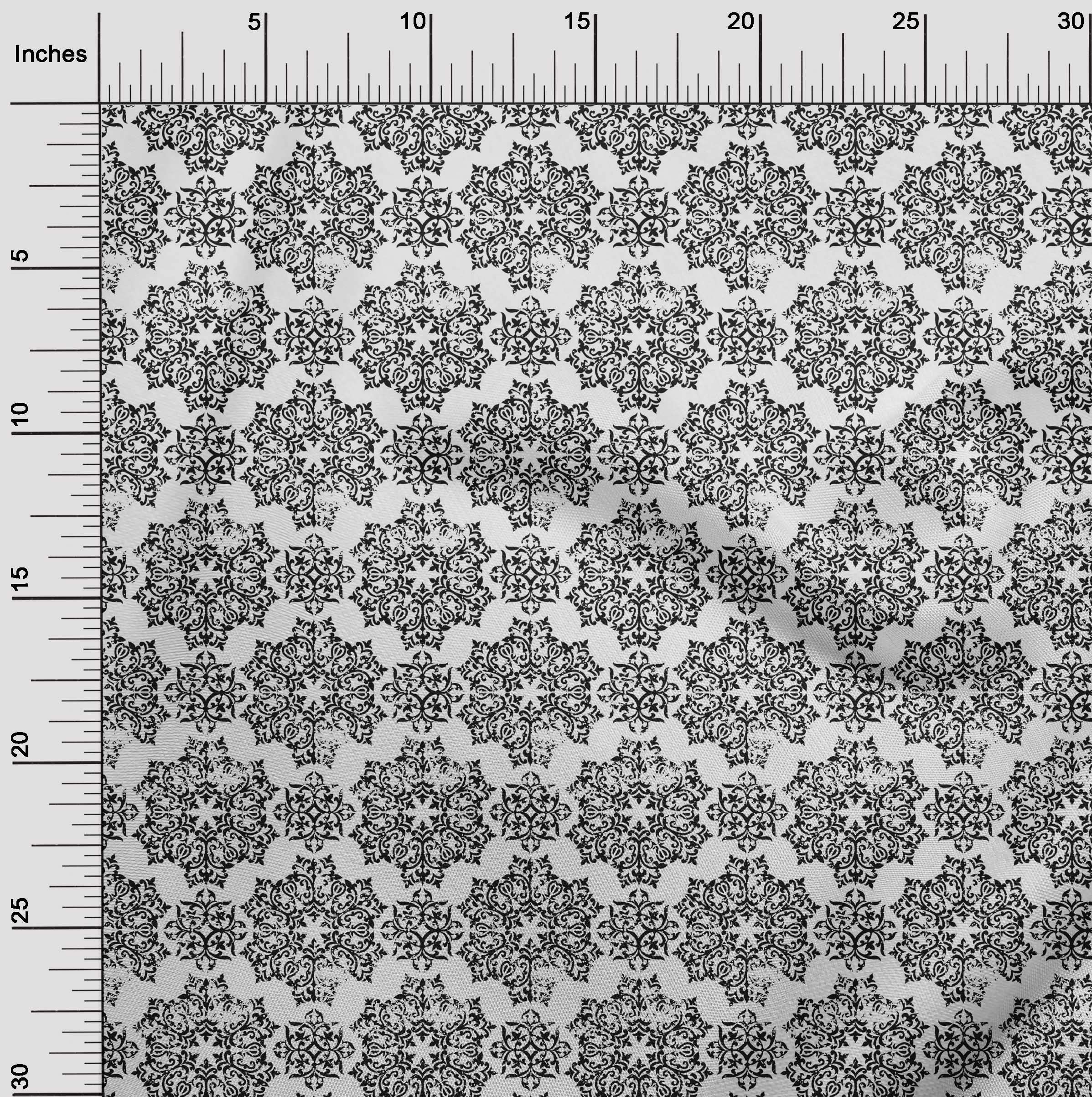 Velvet White Fabric Mandala Print by The Yard - 58 Inch Wide DIY Sewing Supplies for Clothing, Home Decor & Crafts | Soft, Durable Material for Dresses, Curtains & Quilting