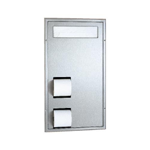 Bobrick B-3471 Classic Series Seat Cover & Toilet Paper Dispenser - Durable Stainless Steel Restroom Accessory for Commercial & Public Bathrooms