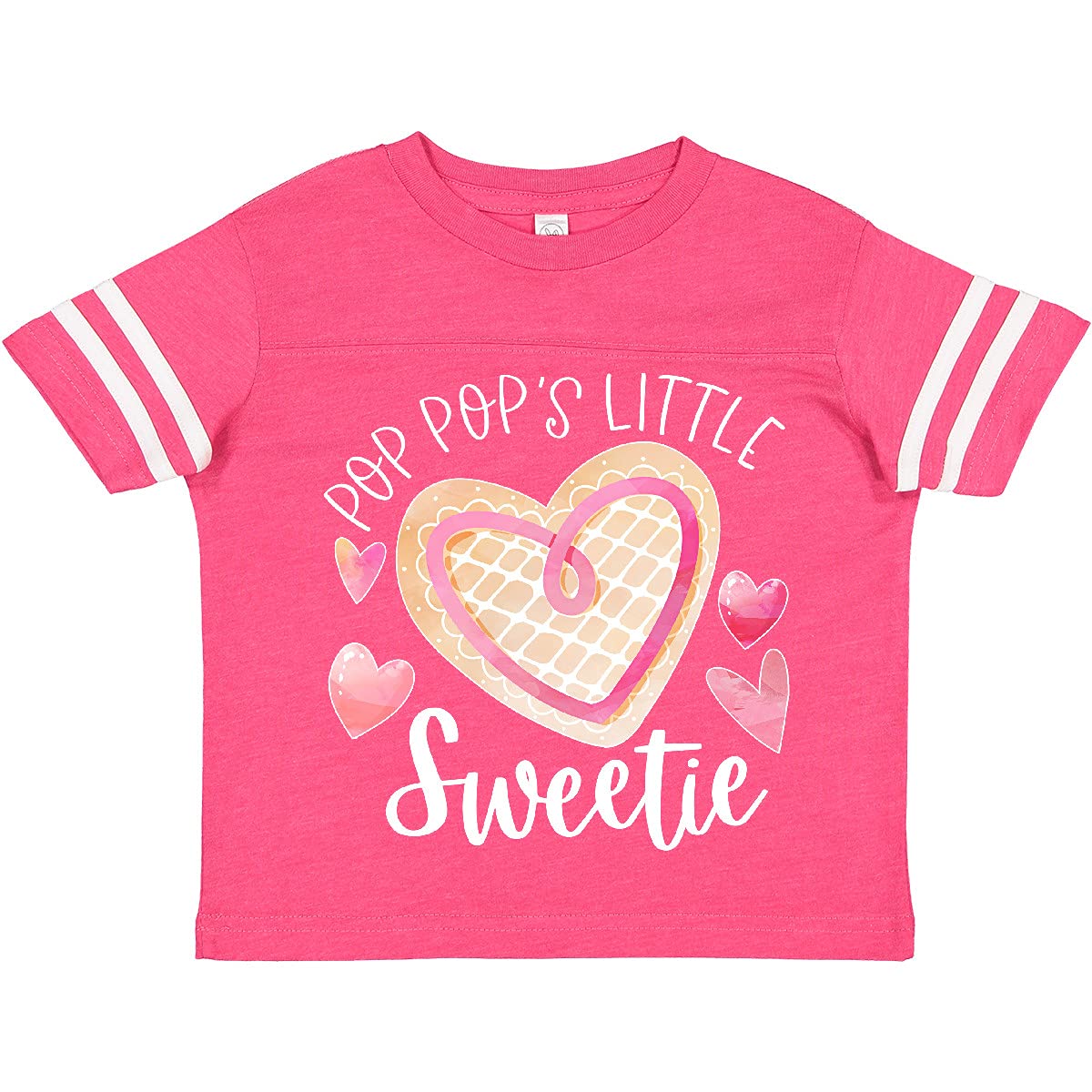 Pop Pop's Little Sweetie Pink Heart Cookie Toddler T-Shirt - Cute Baby Girl Outfit for Holidays & Family Photos