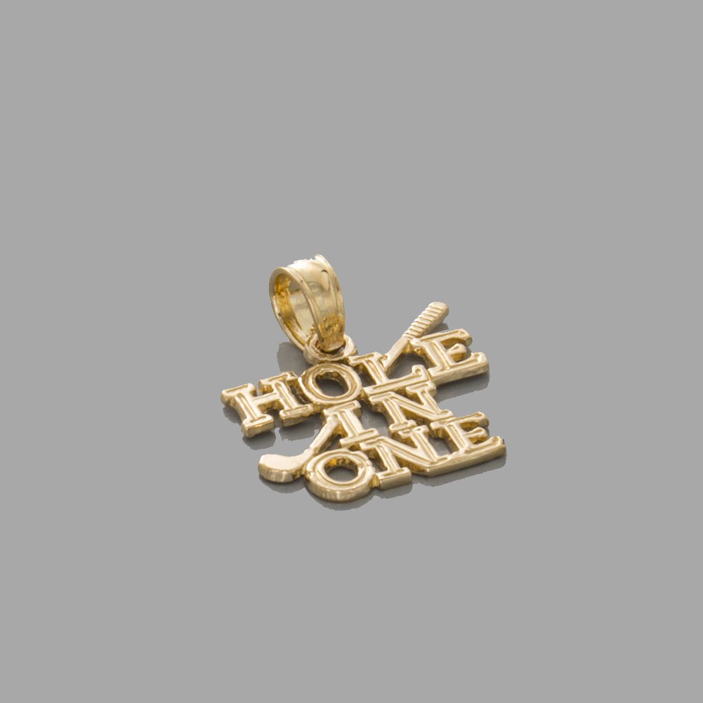 14K Yellow Gold Golf Club Charm Pendant - Hole in One Sports Jewelry for Men & Women | Perfect for Golf Lovers, Athletes & Gift Giving