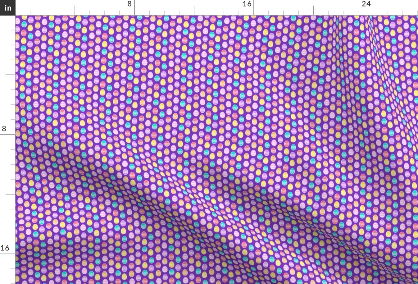 Micro Scale Easter Eggs Purple Cute Bunny Printed Velvet Fabric by The Yard - Upholstery, Home Decor & Apparel Material - Perfect for DIY Projects, Curtains, Pillows and Clothing