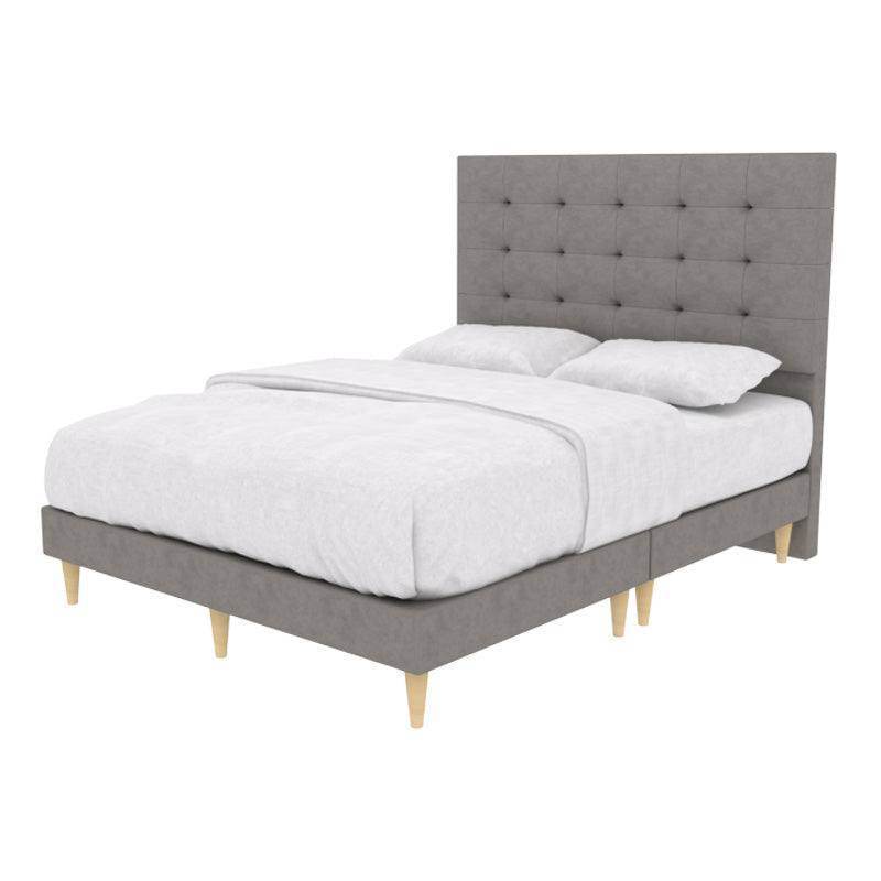 Modern Edith Fabric Bed Frame - Queen Size Upholstered Platform Bed with Wooden Slats - Perfect for Bedroom, Guest Room, and Dormitory Use