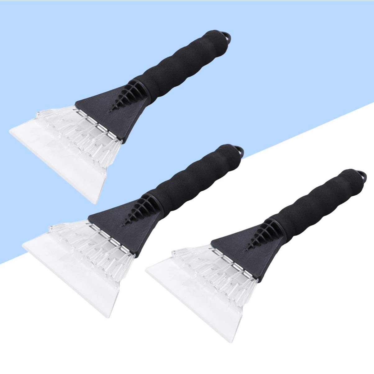 3-Pack Car Snow Scraper & Ice Remover - Heavy Duty Windshield Snow Brush with Ergonomic Handle for Winter Car Cleaning - Perfect for SUV, Truck, Sedan & Vehicle Defrosting in Snowy Weather