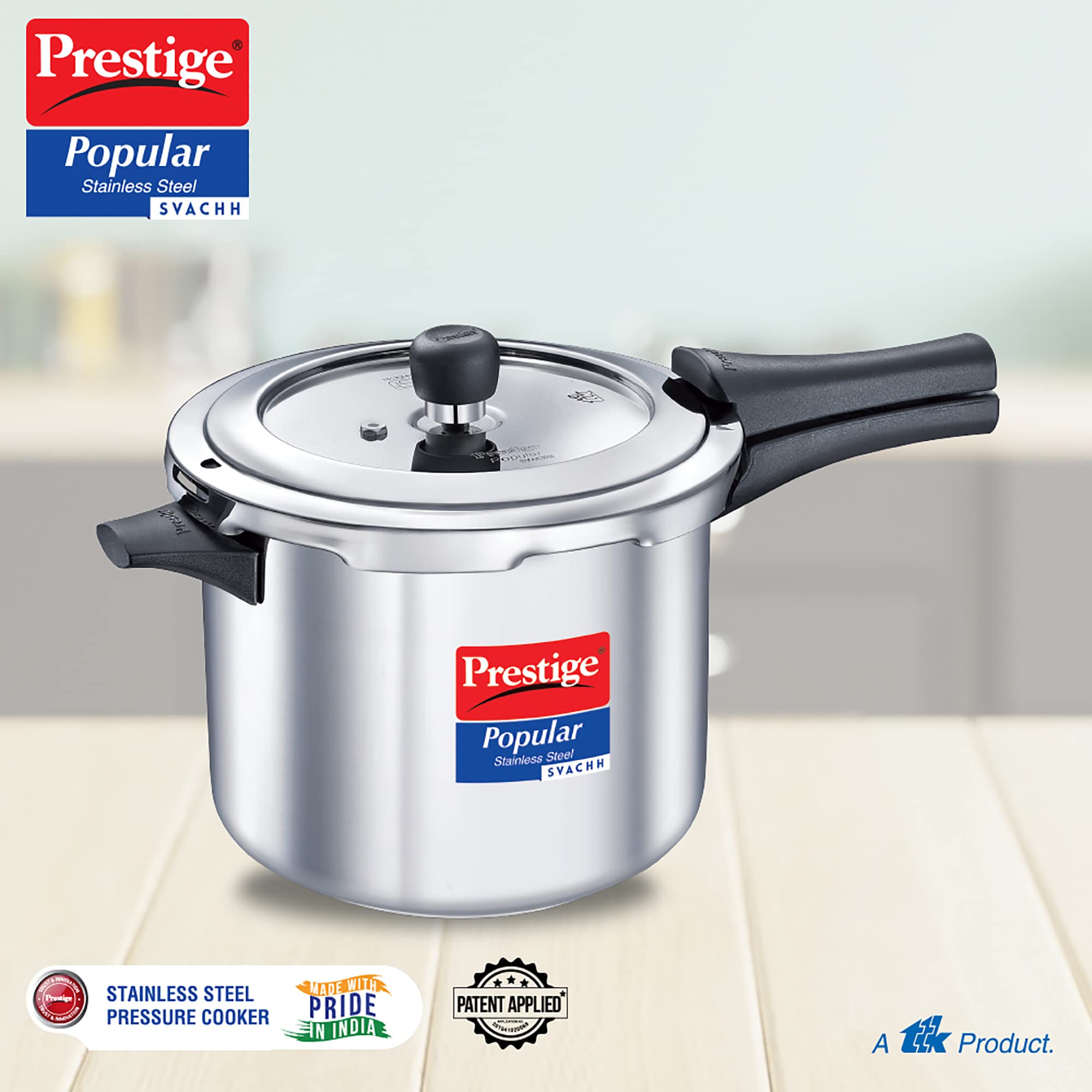 **Prestige Popular Svachh Spillage Control Stainless Steel Pressure Cooker with Outer Lid – 5L (Silver) – Ideal for Home Cooking, Meal Prep & Fast Pressure Cooking**