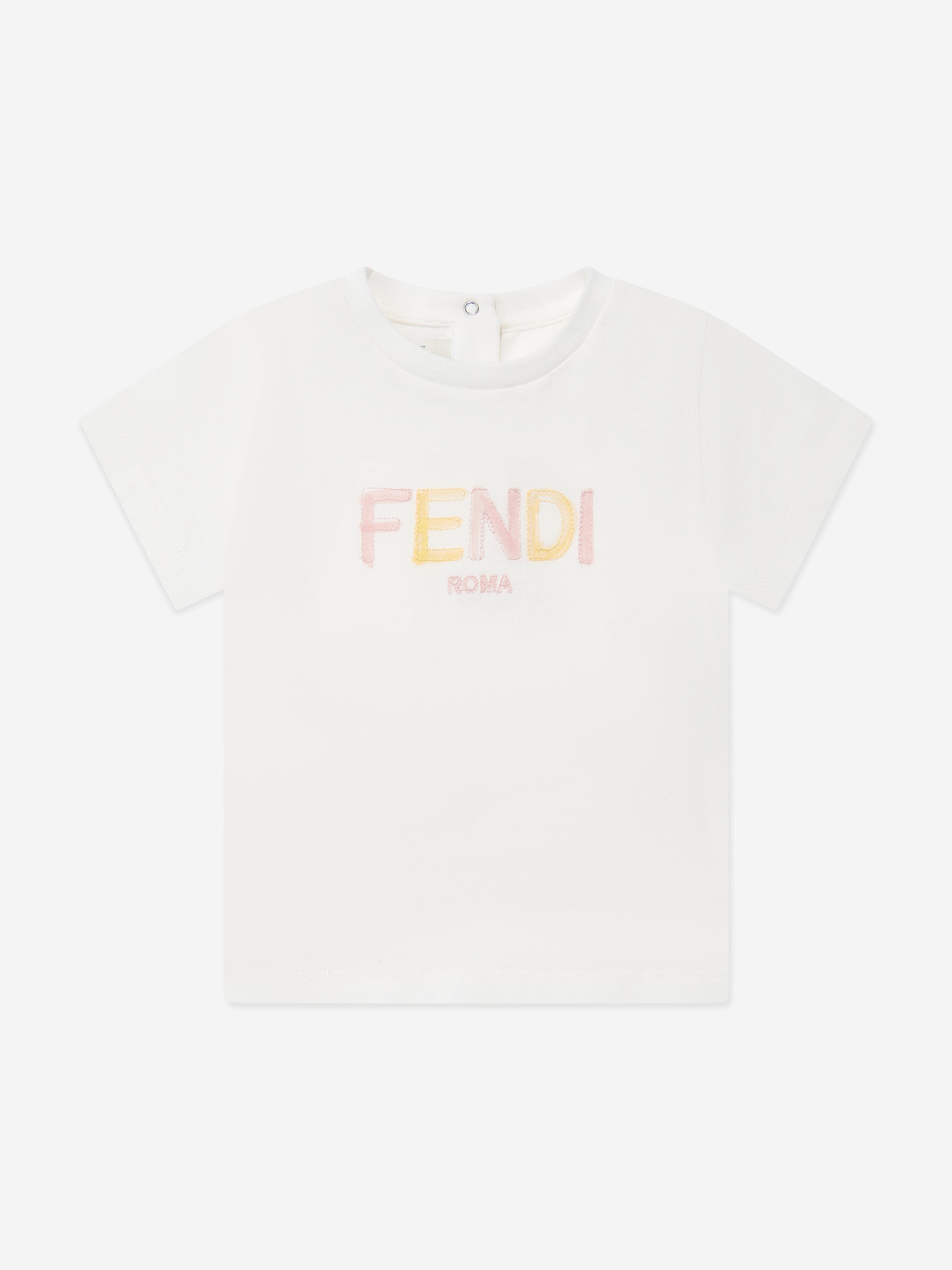 Baby Girls White Logo T-Shirt - Soft Cotton Short Sleeve Tee for Toddlers & Infants - Perfect for Playdates, Daycare & Family Photos