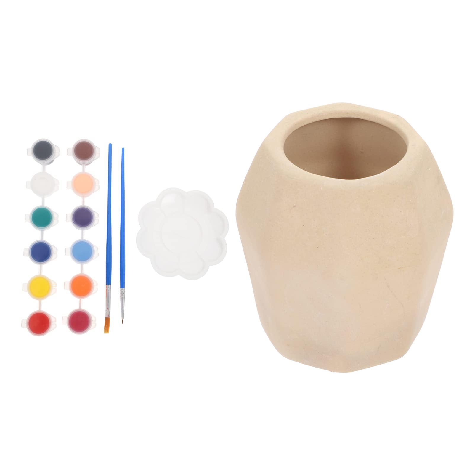 ARTIBETTER Kids Flower Pot Painting Kit - DIY Unpainted Ceramic Succulent Planters Set for Children's Arts & Crafts | Creative Gift for Birthday, Classroom Activities & Home Decor Projects