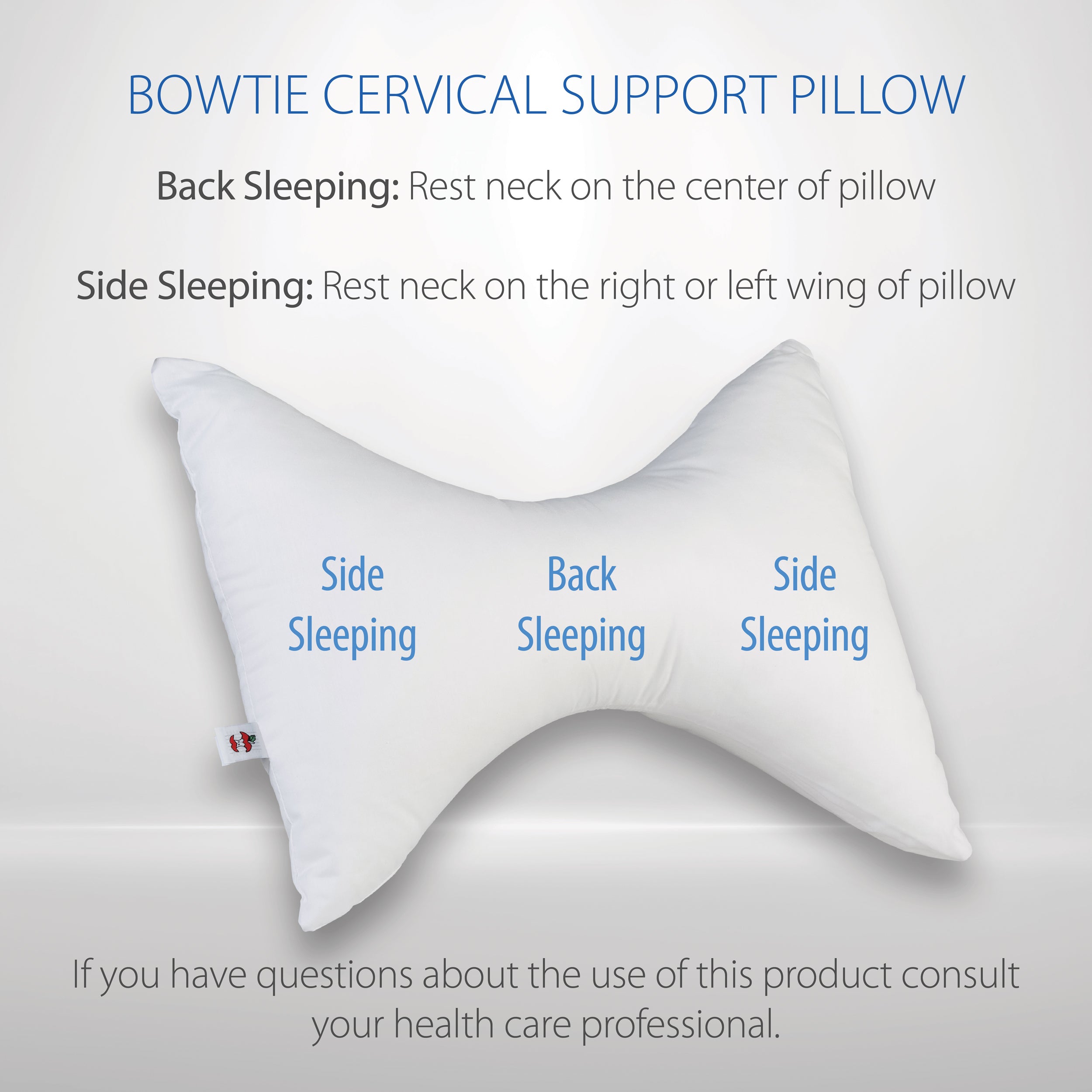 Orthopedic Cervical Support Pillow for Neck Pain Relief - Memory Foam Contoured Bowtie Pillow for Side, Back & Stomach Sleepers - Ideal for Travel, Home & Office Use