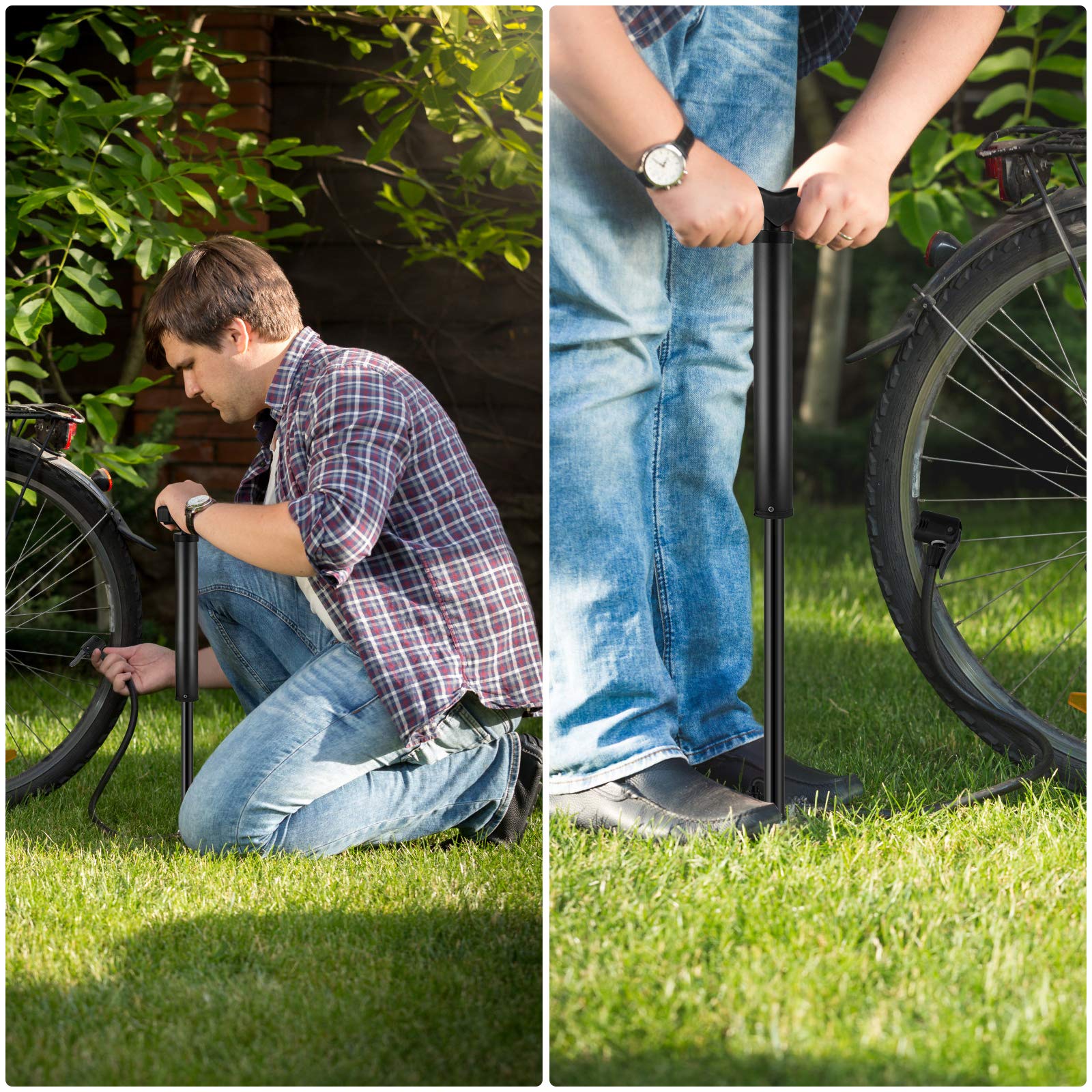 Portable Mini Bike Floor Pump - High Pressure Bicycle Tire Inflator for Road & Mountain Bikes - Compact Cycling Accessory (Black) - Perfect for Home, Garage & On-the-Go Bike Maintenance